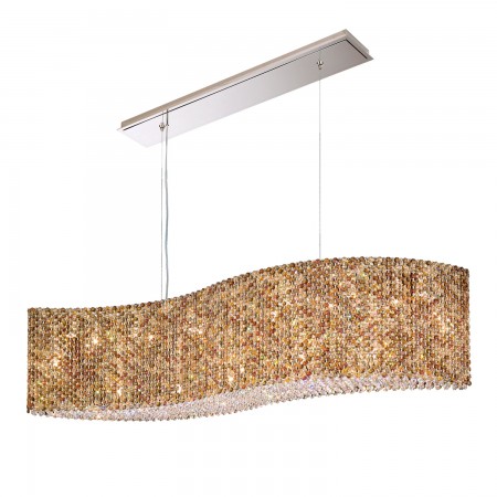 Refrax 21 Light Pendant in Stainless Steel with Clear Crystals From Swarovski