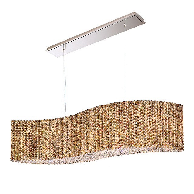 Refrax 21 Light Pendant in Stainless Steel with Clear Crystals From Swarovski