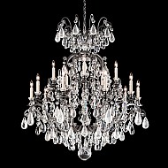 Renaissance Rock Crystal 16 Light Chandelier in Antique Silver with Clear Rock Crystal