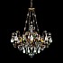 Renaissance Rock Crystal 8 Light Chandelier in Etruscan Gold with Olivine And Smoke Topaz Clear Rock Crystal Colors