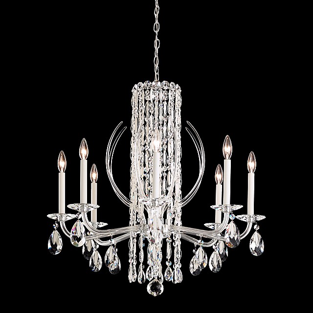 Sarella 8 Light Chandelier in White with Crystal Heritage Crystal