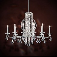 Sarella 10 Light Chandelier in Stainless Steel with Crystal Crystals From Swarovski
