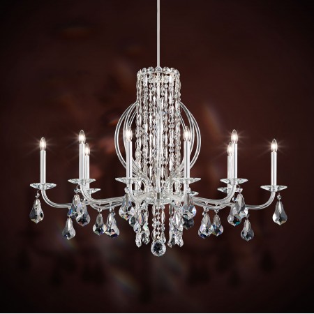 Sarella 10 Light Chandelier in Stainless Steel with Crystal Crystals From Swarovski