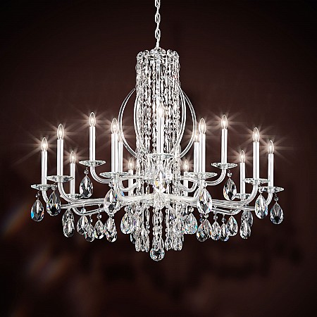 Sarella 15 Light Chandelier in Stainless Steel with Crystals From Swarovski
