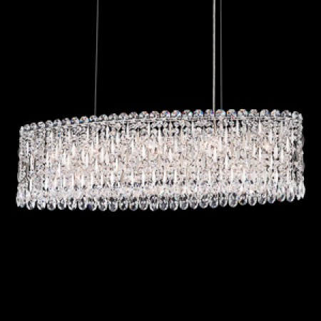 Sarella 12 Light Pendant in Antique Silver with Crystal Crystals From Swarovski