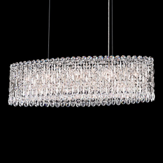 Sarella 12 Light Pendant in Antique Silver with Crystal Crystals From Swarovski
