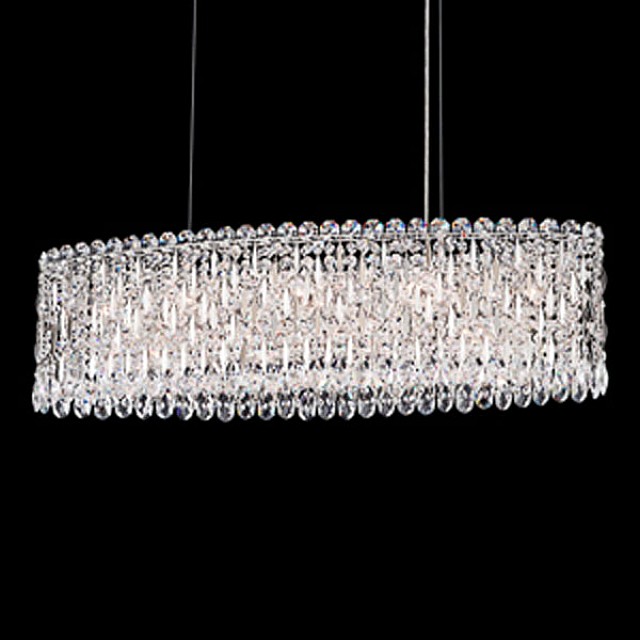 Sarella 12 Light Pendant in Stainless Steel with Crystals From Swarovski