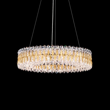 Sarella 12 Light Pendant in Heirloom Gold with Crystals From Swarovski