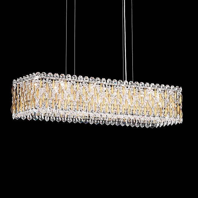 Sarella 13 Light Pendant in Heirloom Gold with Crystal Crystals From Swarovski