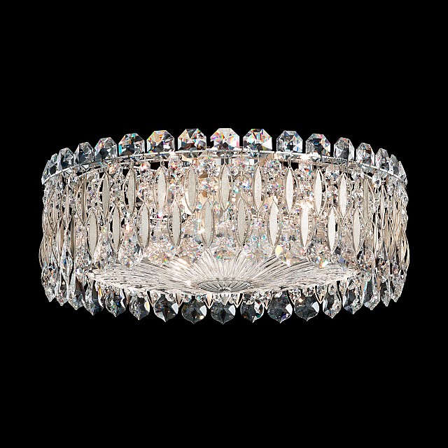 Sarella Close to Ceiling in Antique Silver with Crystal Crystals From Swarovski