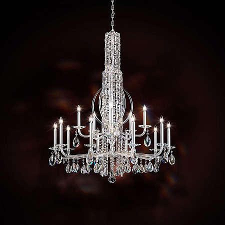 Sarella 17 Light Chandelier in Stainless Steel with Crystals From Swarovski