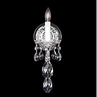 Sterling 1 Light Wall Sconce in Silver with Clear Heritage Crystal