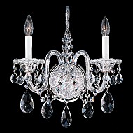 Sterling 2 Light Wall Sconce in Silver with Clear Crystals From Swarovski