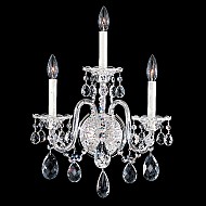Sterling 3 Light Wall Sconce in Silver with Clear Crystals From Swarovski
