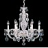 Sterling 6 Light Chandelier in Silver with Clear Heritage Crystal