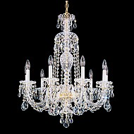 Sterling 9 Light Chandelier in Silver with Clear Heritage Crystal