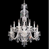 Sterling 12 Light Chandelier in Silver with Clear Crystals From Swarovski
