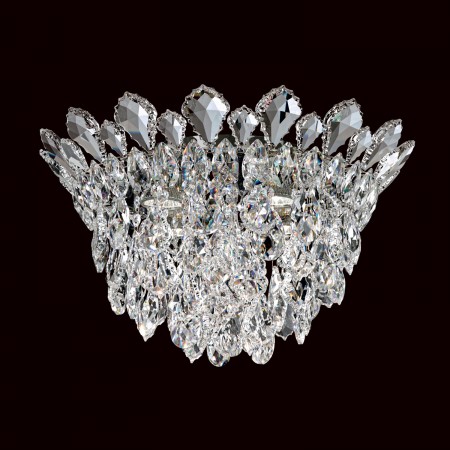 Trilliane Strands 4 Light Close to Ceiling in Stainless Steel with Clear Heritage Crystal