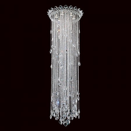 Trilliane Strands 6 Light Close to Ceiling in Stainless Steel with Clear Heritage Crystal