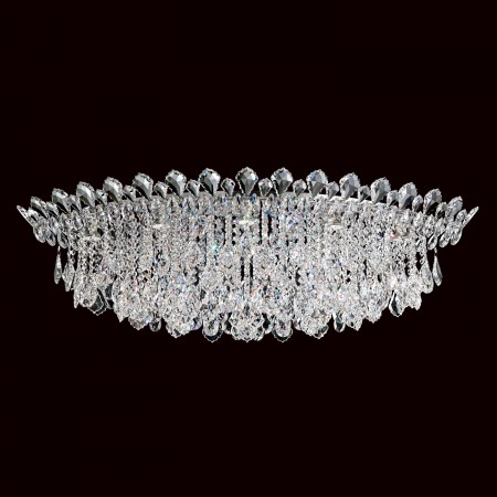 Trilliane Strands 8 Light Close to Ceiling in Stainless Steel with Clear Heritage Crystal