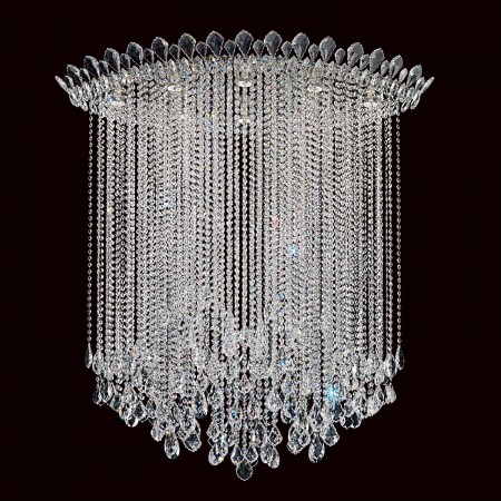 Trilliane Strands 8 Light Close to Ceiling in Stainless Steel with Clear Heritage Crystal