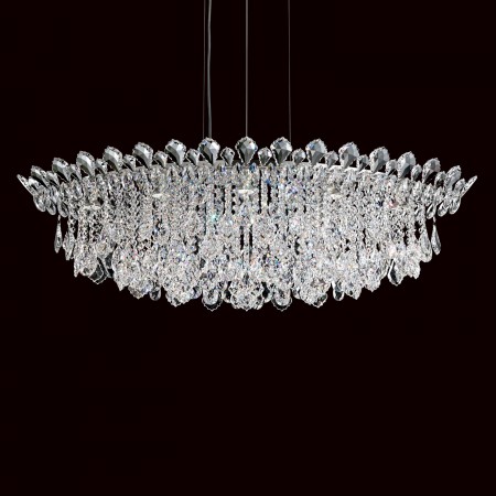 Trilliane Strands 8 Light Pendant in Stainless Steel with Clear Heritage Crystal