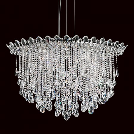 Trilliane Strands 8 Light Pendant in Stainless Steel with Clear Heritage Crystal