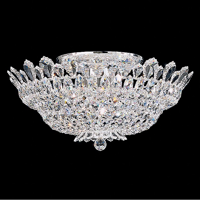 Trilliane 10 Light Close to Ceiling in Silver with Clear Spectra Crystal