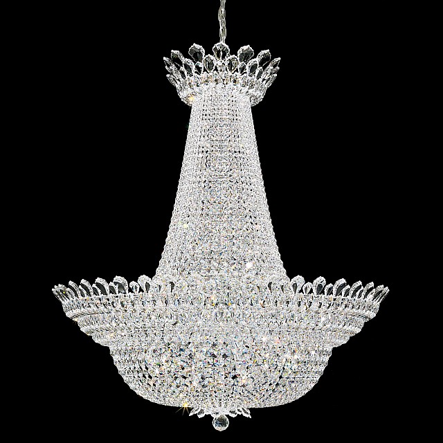 Trilliane 76 Light Chandelier in Silver with Clear Spectra Crystal