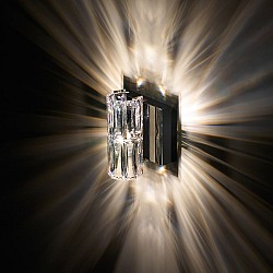 Verve 1 Light Wall Sconce in Stainless Steel with Clear Crystals From Swarovski
