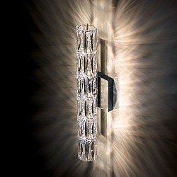 Verve 5 Light Wall Sconce in Stainless Steel with Clear Crystals From Swarovski