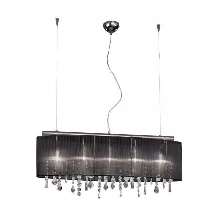 Pendant Lamp PARALUME, 90 SPECTRA Clear, chrome, shade black