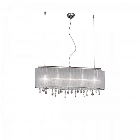Pendant Lamp PARALUME, 90 SPECTRA Clear, chrome, shade white