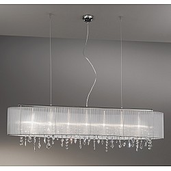 Pendant Lamp PARALUME, 140 SPECTRA Clear, chrome, shade white