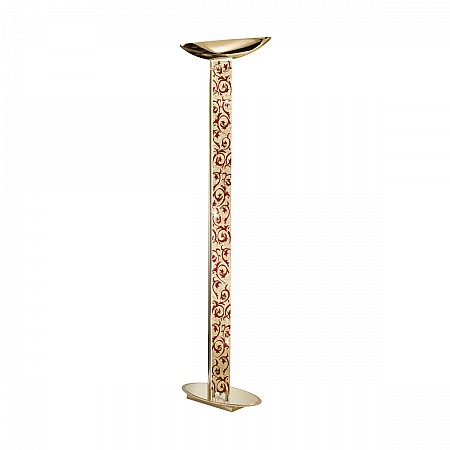 Floor Lamp DELPHI Decor TOSKANA RED/GOLD ANTIQUE, 24-carat gold, gold-plated, hand-painted