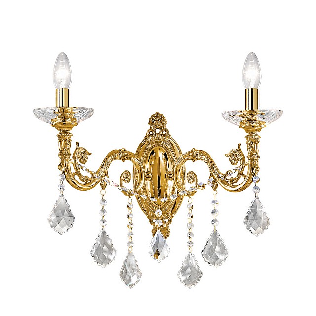 Wall Lamp CONTARINI CRYSTAL Spectra, french gold, (shades optional)