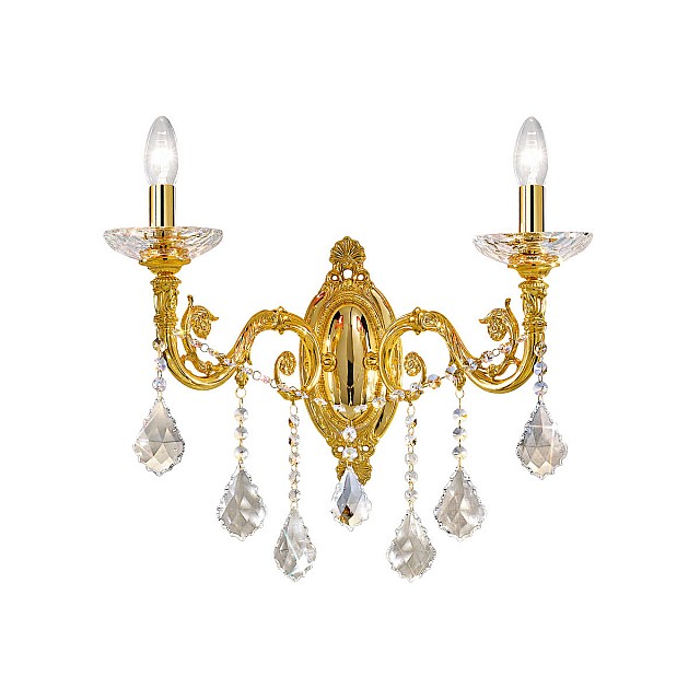 Wall Lamp CONTARINI CRYSTAL Spectra, 24-carat gold, (shades optional)