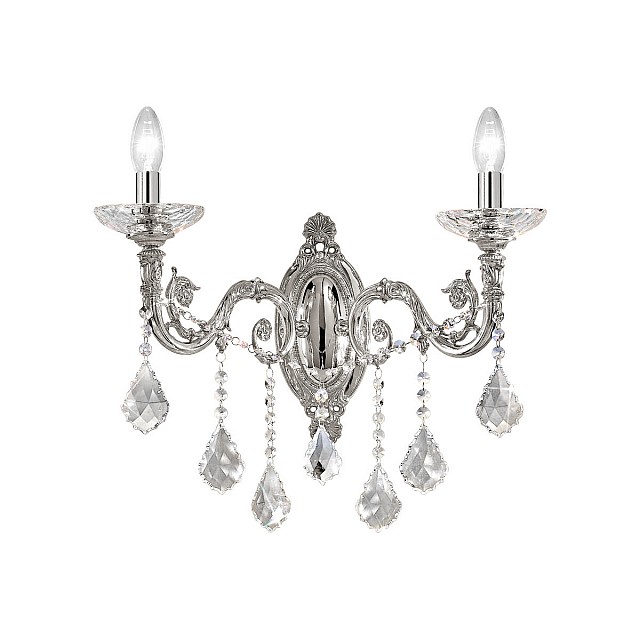 Wall Lamp CONTARINI CRYSTAL Spectra, chrome, (shades optional)