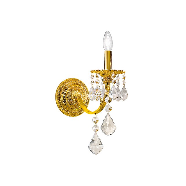 Wall Lamp PISANI CRYSTAL French gold, Spectra, (shade optional)