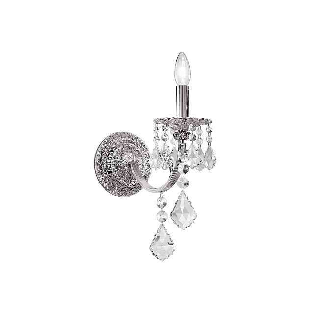 Wall Lamp PISANI CRYSTAL Chrome, Spectra, (shade optional)