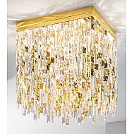 Ceiling Lamp PRISMA, 40 24-carat gold, PURE KOLARZ golden night