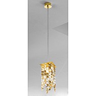 Pendant Lamp PRISMA, 12 24-carat gold, PURE KOLARZ golden night