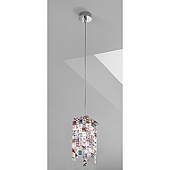 Pendant Lamp PRISMA, 12 Chrome, PURE KOLARZ clear/purple
