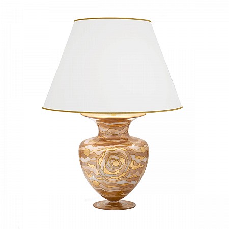 Table Lamp ANFORA, 90 Decor AQUA CHAMPAGNE, gold-plated, hand-painted