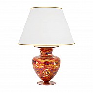 Table Lamp ANFORA, 90 Decor AQUA RED, gold-plated, hand-painted