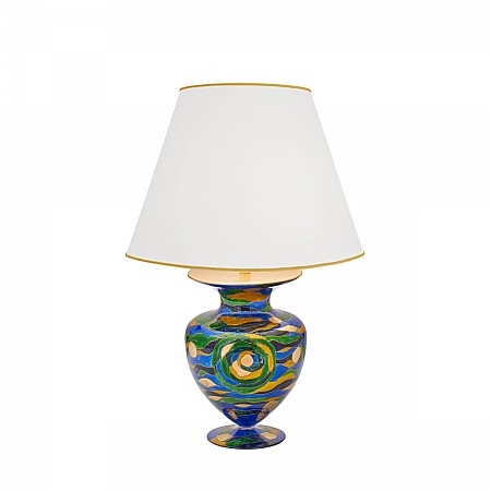 Table Lamp ANFORA, 65 Decor AQUA BLUE, gold-plated, hand-painted