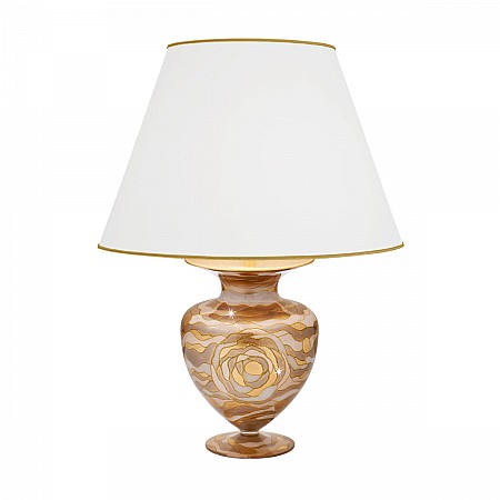 Table Lamp ANFORA, 65 Decor AQUA CHAMPAGNE, gold-plated, hand-painted