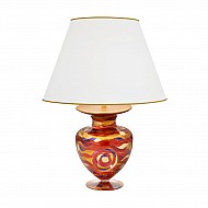 Table Lamp ANFORA, 65 Decor AQUA RED, gold-plated, hand-painted