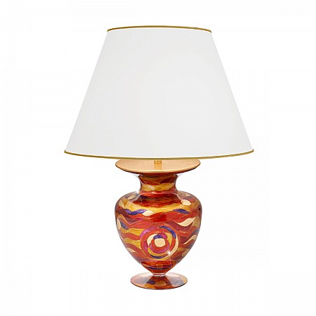 Table Lamp ANFORA, 65 Decor AQUA RED, gold-plated, hand-painted