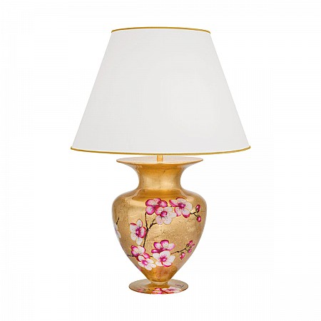Table Lamp ANFORA, 90 Decor PRIMAVERA, gold-plated, hand-painted